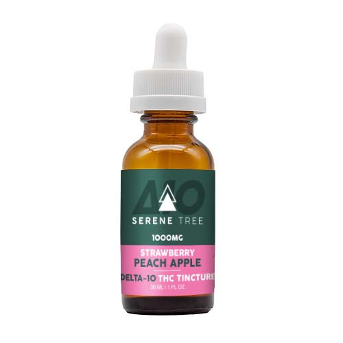 Delta-10 THC tincture Strawberry Peach Apple by Serene Tree
