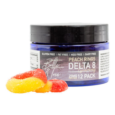 Bottle & Tree Delta 8 Gummies - Peach Rings flavor