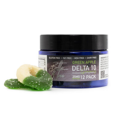 Delta 10 THC Green Apple gummies by Bottle & Tree