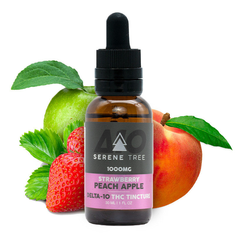 Serene Tree Delta-10 THC tincture Strawberry Peach Apple