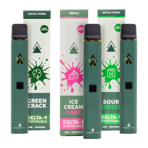Serene Tree Delta-9 THC Disposable Vape Pens 3000mg group product image