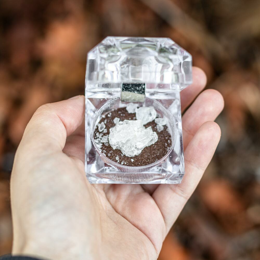 Serene Tree THCA diamonds in a display box